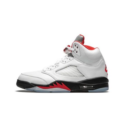 Air Jordan 5- Fire Red Silver Tongue
