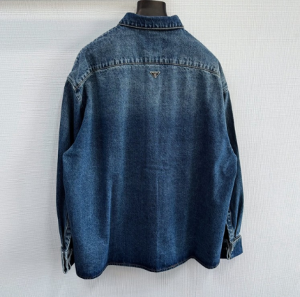 Prada Corduroy Shirt Jacket Blue