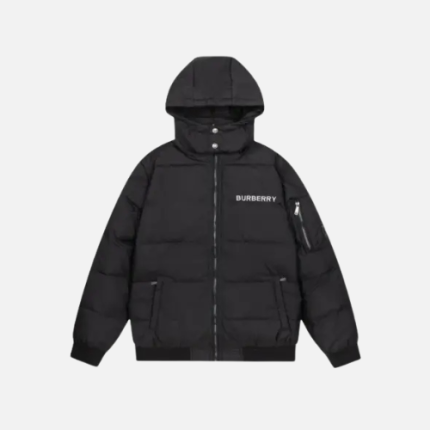 Burberry New Down Jacket Black White Logo