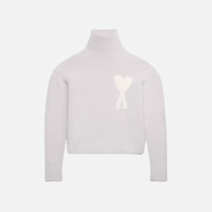 Hoodie Grey White Heart Ami