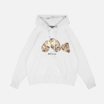 Hoodie Palm Angels In White With Gold-Toned Sequin