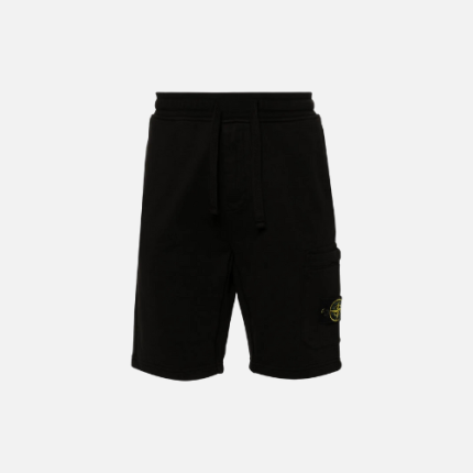 Stone Island Compass-Badge Cotton Track Shorts Black