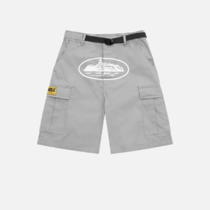 Corteiz Alcatraz Cargo Shorts Grey Colorway