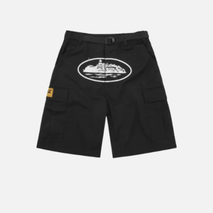 Corteiz Alcatraz Cargo Shorts Black