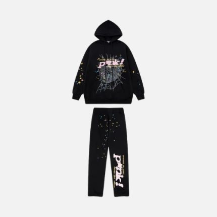Sp5der Tracksuit Black Pink Yellow