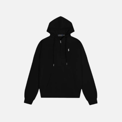 Hoodie Black With A White Logo Polo