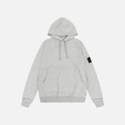 Hoodie White Black Stone Island