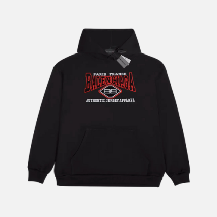 Hoodie Black Red Logo Balenciaga