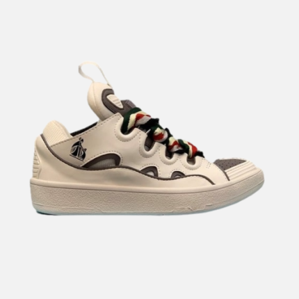 Lanvin Curb Lace-Up White Green