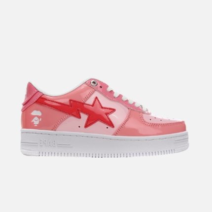 Bape STA Low Pink Paint Leather