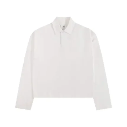 Ami Long Sleeve Polo Shirt White
