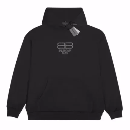 Balenciaga BB logo Paris Hoodie Black