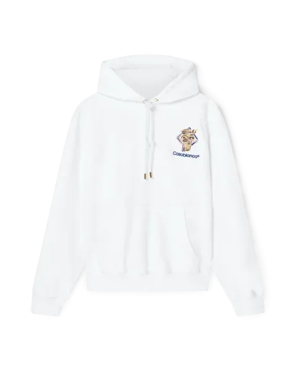 Casablanca Diamond Column Hooded Sweatshirt White