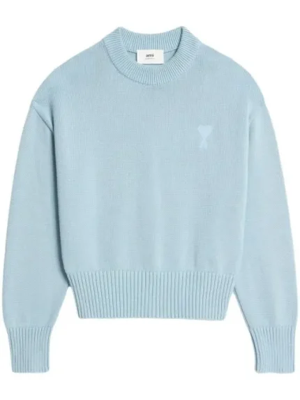 AMI Paris Ami de Coeur crew-neck jumper light blue