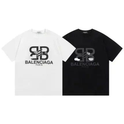Balenciaga Logo T-shirts White & Black