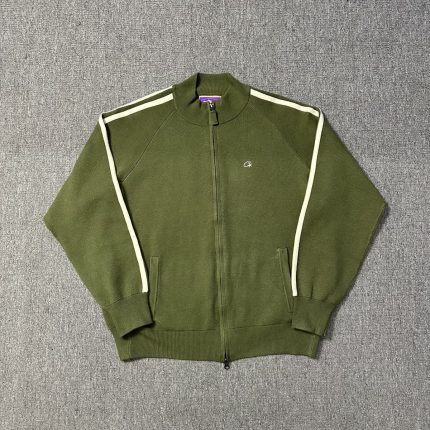 Corteiz Knit Zip Up Fleece Jacket Green