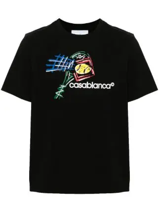 Casablanca Croquis De Tennis logo-print T-shirt