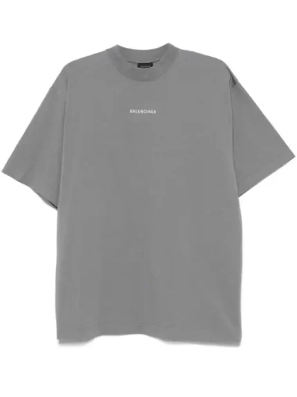 Balenciaga logo-print T-shirt dark grey