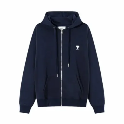 Ami Paris De Coeur Hoodie Navy Blue