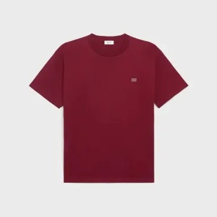 Celine triomphe loose t-shirt IN cotton jersey burgundy