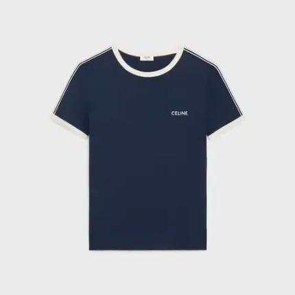 Celine Regular T-Shirt In Cotton Jersey Deep Navy