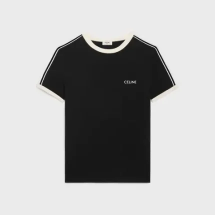 Celine Regular T-Shirt In Cotton Jersey Black