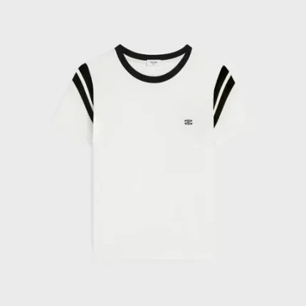 Celine Triomphe Regular T-Shirt In Cotton Jersey White
