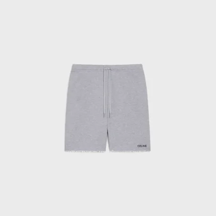 celine shorts in cotton fleece grey