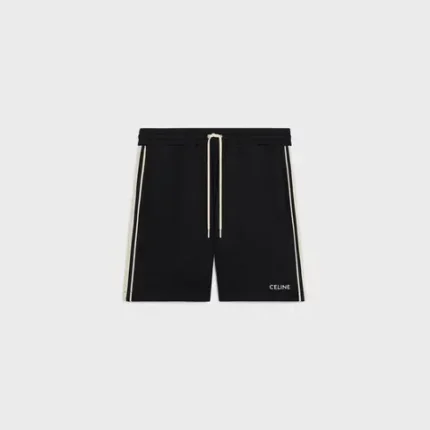 Celine Tracksuit Shorts In Double Face Jersey Black
