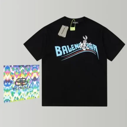 Balenciaga Wave Logo Micky T-Shirt Black