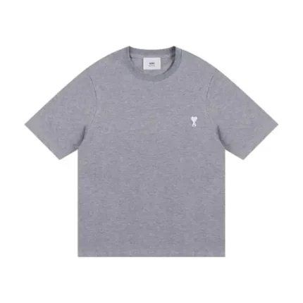 AMI Paris Cropped T-Shirt Gray