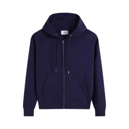 Ami Paris Ami De Coeur Zip-Up Hoodie Purple