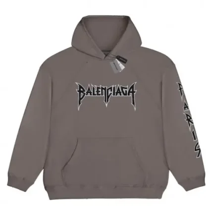 Balenciaga Black Logo Hoodie Brown