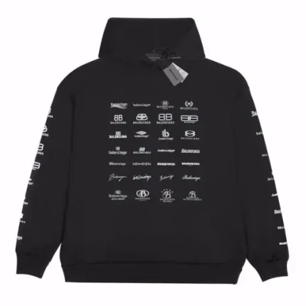 Balenciaga All Logos Gen Hoodie Black