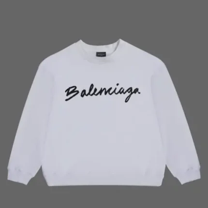 Balenciaga Black Logo Sweater White