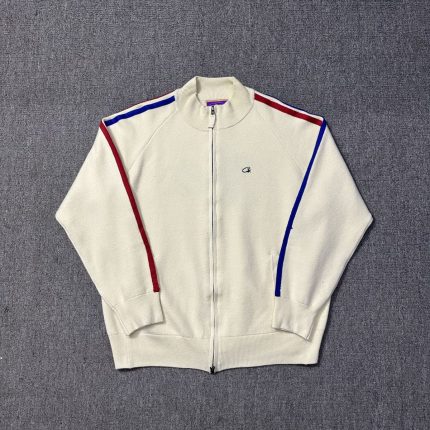 Corteiz Knit Zip Up Fleece Jacket White