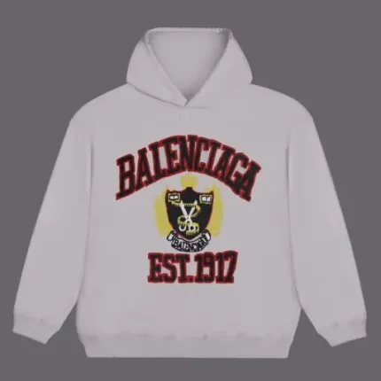 Balenciaga Red Black Logo Hoodie White