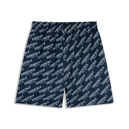 Essentials All-Over Logo Print Swim Shorts Navy Blue