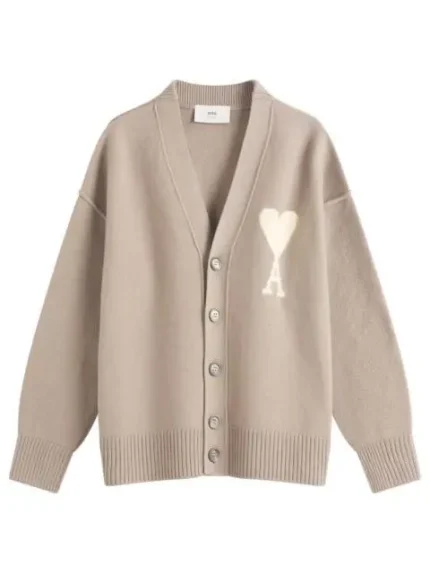 AMI Paris AMI Paris Off White ADC Cardigan Ash off White