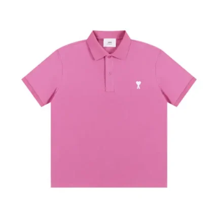 Ami Paris Polo T-Shirt Pink