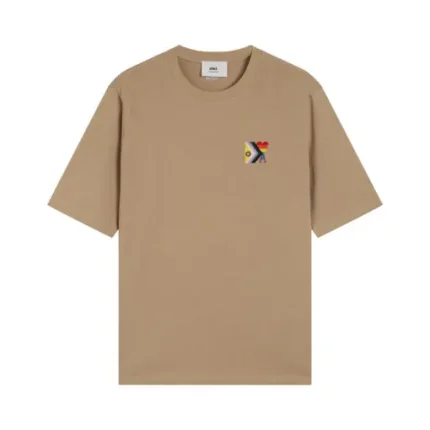 Ami Paris Pride Organic Cotton T-Shirt Beige