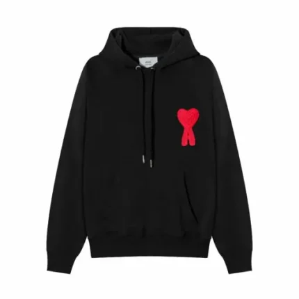 Ami Paris De Coarse Wool Hoodie Black