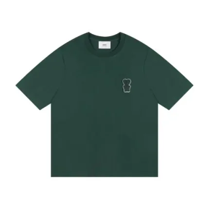 AMI Paris Cropped T-Shirt Green