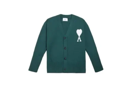 Ami Paris De Coeur wool Cardigan Green