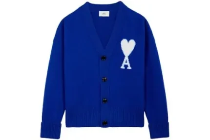 Ami Paris Ami De Coeur Merino Wool Oversize Cardigan