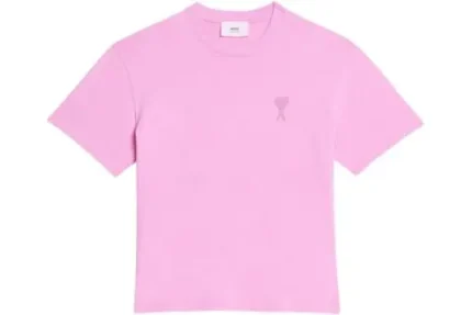 Ami Paris Ami De Coeur Tonal Boxy Fit T-Shirt Candy Pink