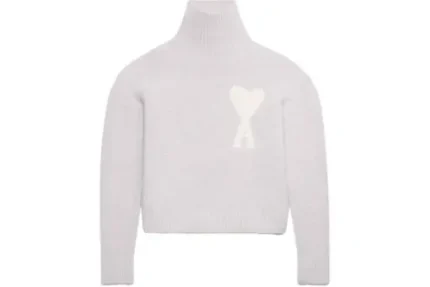Ami Paris Cloudy Wool Ami De Coeur Sweater Earl Grey/Ivory