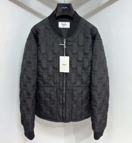 Celine Quilted Triomphe Jacket Black