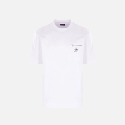 Fendi Logo-Print Cotton T-shirt White