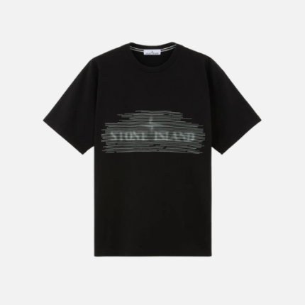 Stone Island Garment Dyed Embroidery Logo T-shirt Black